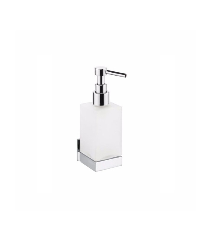 Dosificador de cristal pared LEO Accesorios de baño Color: blanco, negro, cromo Montaje: adhesivo;