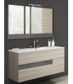 Mueble baño Vision 2 cajones Muebles de baño Color auxiliar: crudo/gris, nieve brillo/blanco