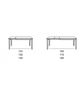 Mesa Kati extensible laminado Mesas, sillas y taburetes Medidas: 100 x 60, 110 x 70, 120 x 80;