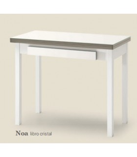 Mesa extensible cristal Noa Mesas, sillas y taburetes Color de cristal: blanco, negro, arena