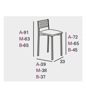 Pack dos taburetes Klara bajo con respaldo Mesas, sillas y taburetes Chasis metálico: plata; Color