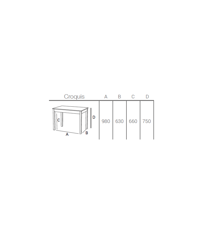 Mesa Menta extensible 110x70cm laminado Mesas, sillas y taburetes    Tienda Online Casa y Menaje
